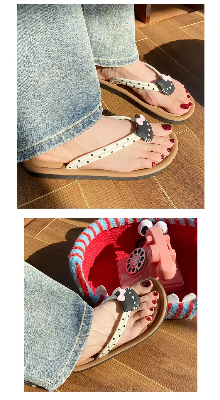 Internet Celebrity Versatile Flip-Flops Cartoon Cute Summer Outerwear Soft-Soled 2024 New Fashion Versatile Sandals — feature 5