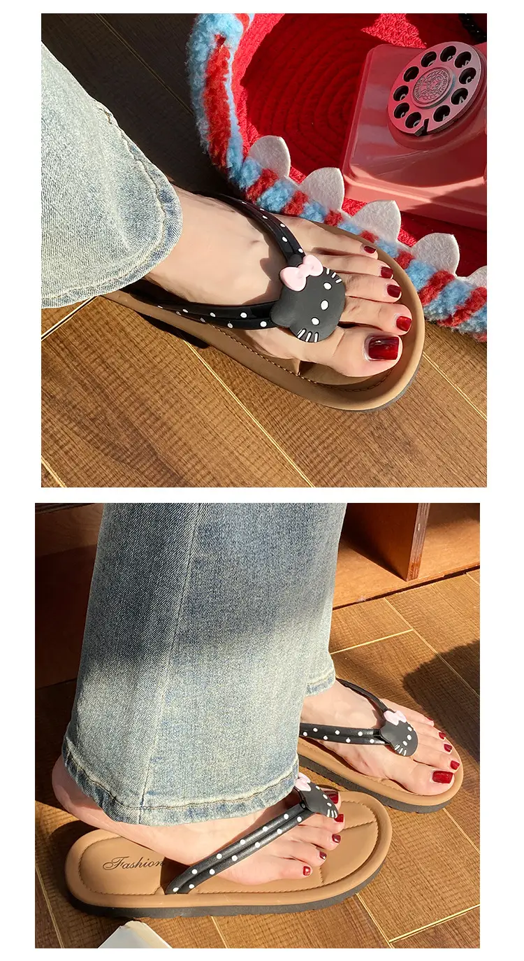 Internet Celebrity Versatile Flip-Flops Cartoon Cute Summer Outerwear Soft-Soled 2024 New Fashion Versatile Sandals — feature 8