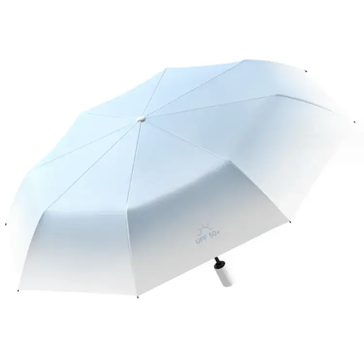 Black Rubber 3-Fold Umbrella with UV Protection - Image 11