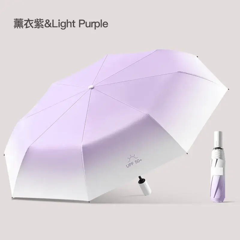 Black Rubber 3-Fold Umbrella with UV Protection - Image 5