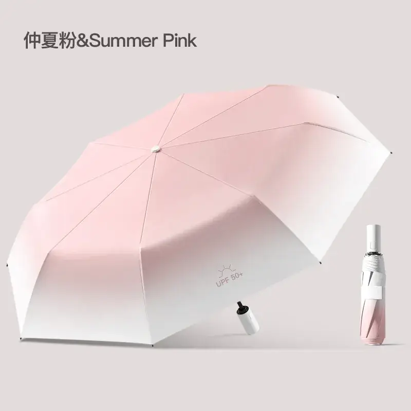Black Rubber 3-Fold Umbrella with UV Protection - Image 6