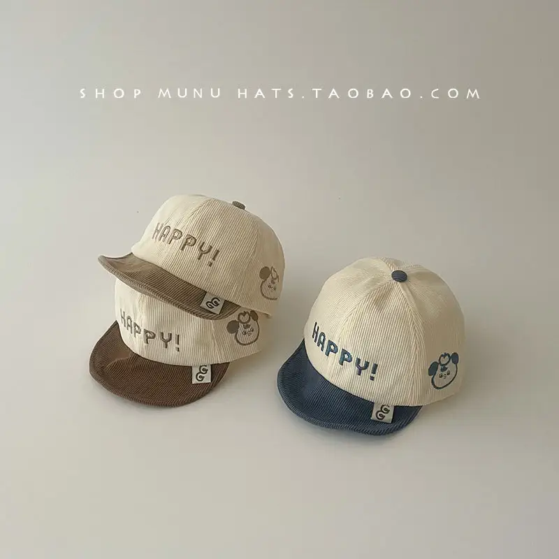Baby Cap Autumn Winter Corduroy Cap Small Month Old - Image 7