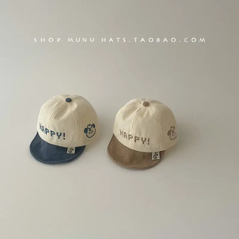 Baby Cap Autumn Winter Corduroy Cap Small Month Old - Image 8