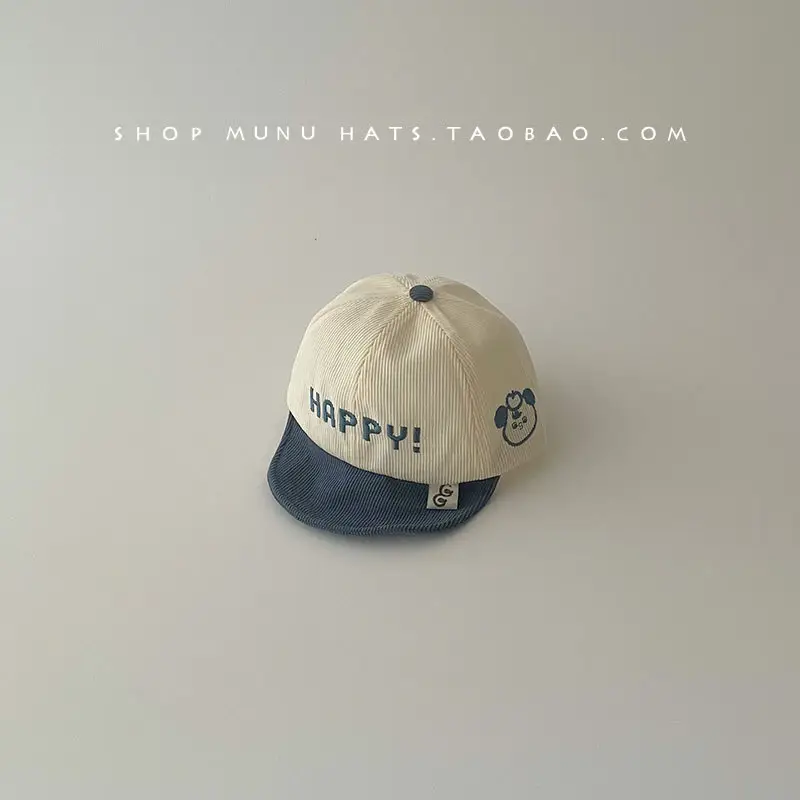 Baby Cap Autumn Winter Corduroy Cap Small Month Old - Image 4