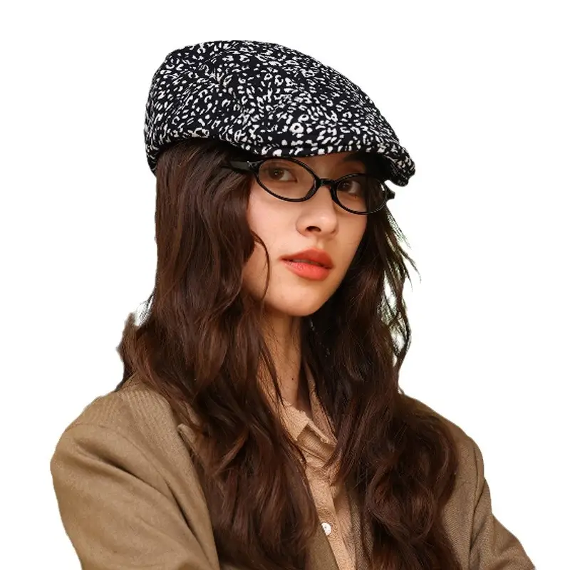 Women Leopard Print Cap with Glasses 2024 New Spice Girls - Image 5
