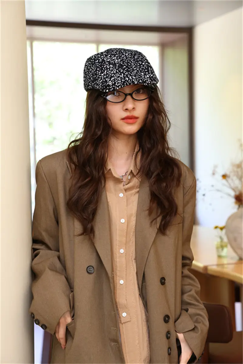 Women Leopard Print Cap with Glasses 2024 New Spice Girls — feature 5