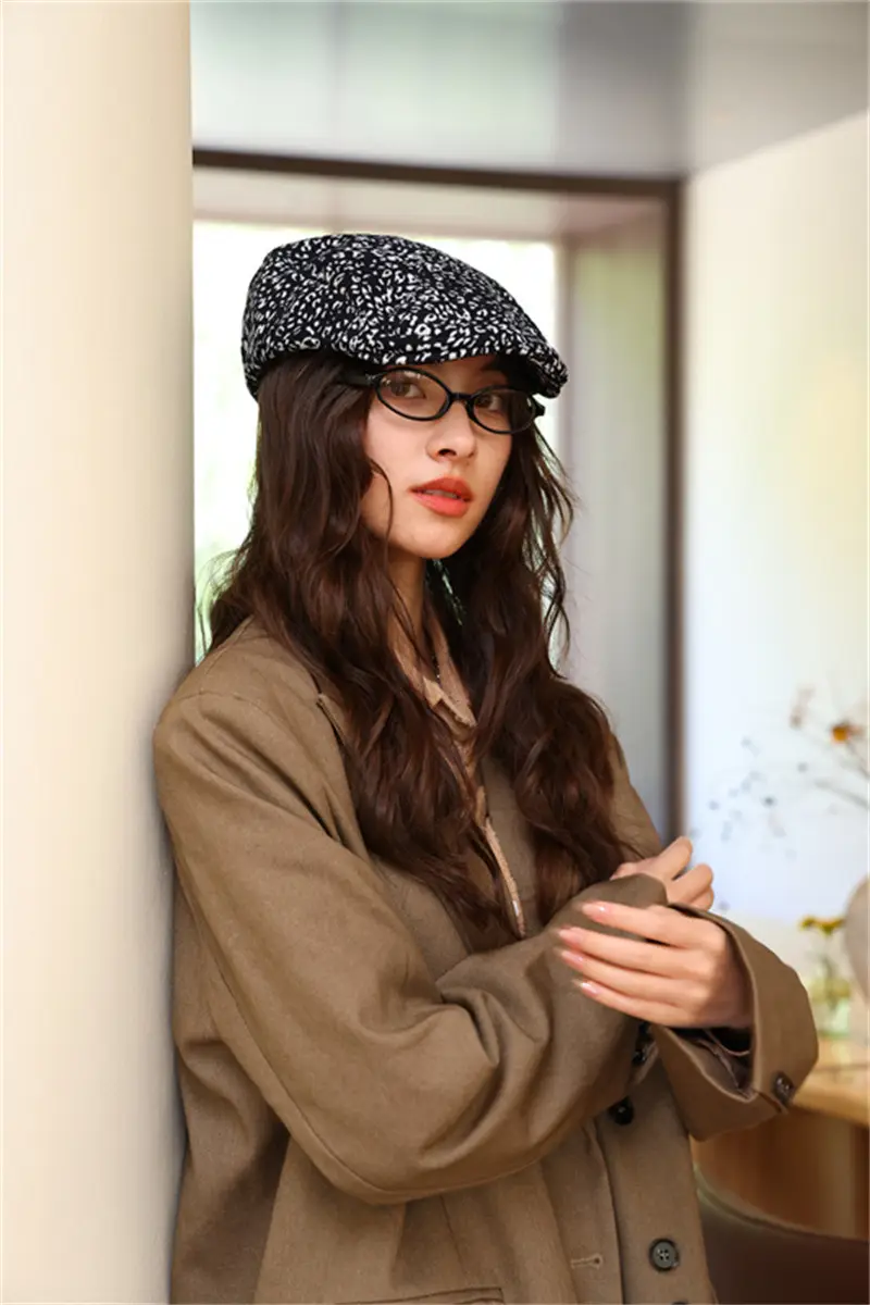 Women Leopard Print Cap with Glasses 2024 New Spice Girls — feature 6