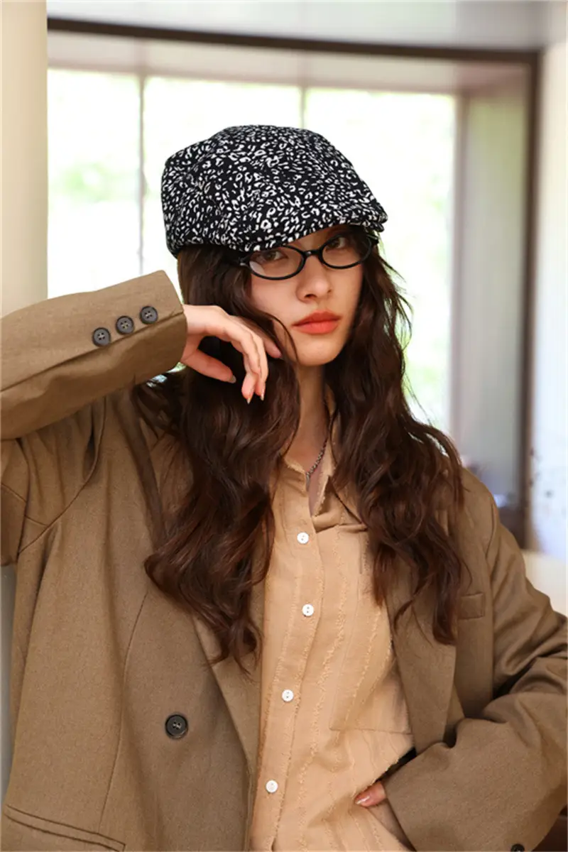 Women Leopard Print Cap with Glasses 2024 New Spice Girls — feature 9