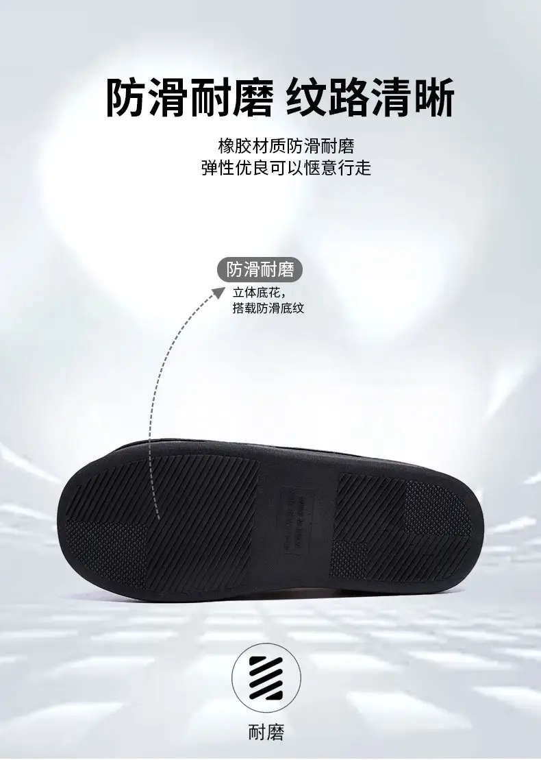 Cross-Border Autumn and Winter Magic Tape Fleece-Lined Cotton Shoes, Indoor Warm Cotton Slippers, Non-Slip Women's Home Shoes — feature 14