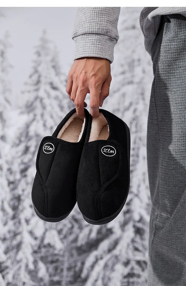 Cross-Border Autumn and Winter Magic Tape Fleece-Lined Cotton Shoes, Indoor Warm Cotton Slippers, Non-Slip Women's Home Shoes — feature 18