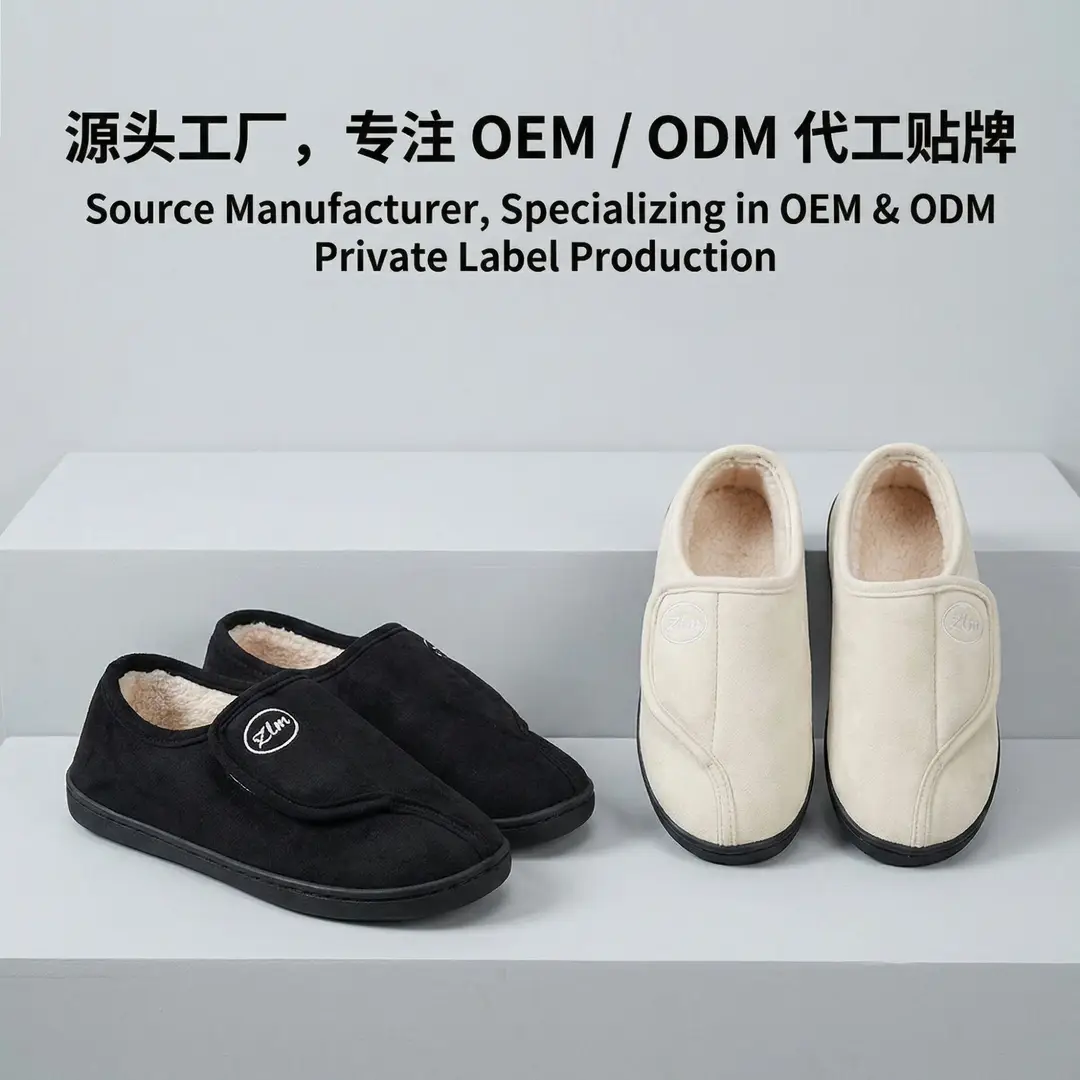 Cross-Border Winter Indoor Amazon Cotton Slippers, Non-Slip Women's Style with Fleece and Velcro, Home Shoes Factory Customization - Image 7