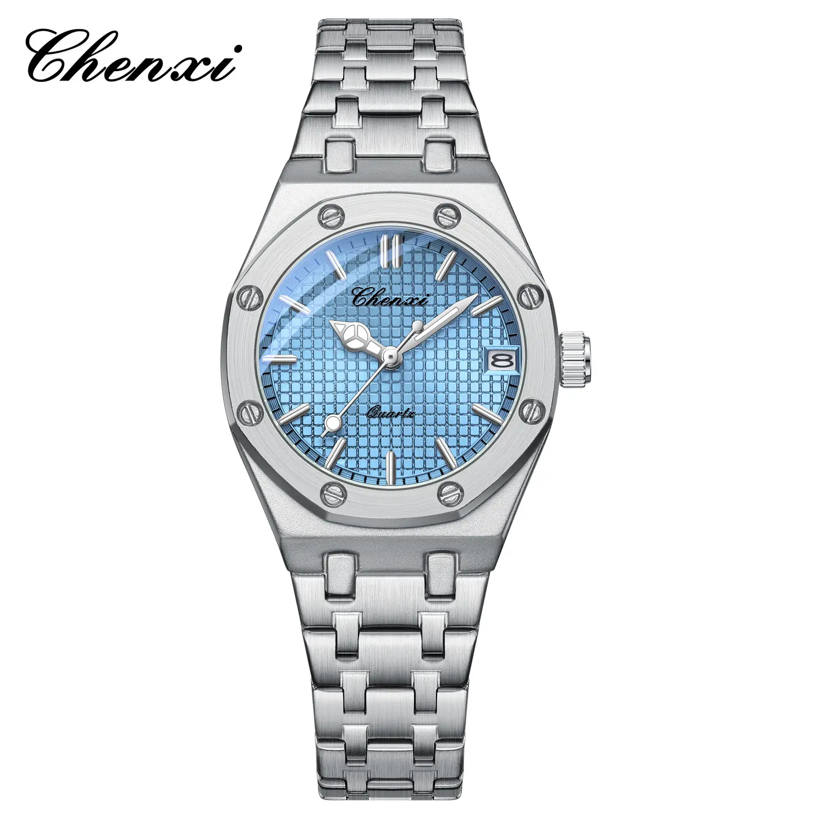 Chenxi Women's Green Dial Quartz Watch with Steel Band