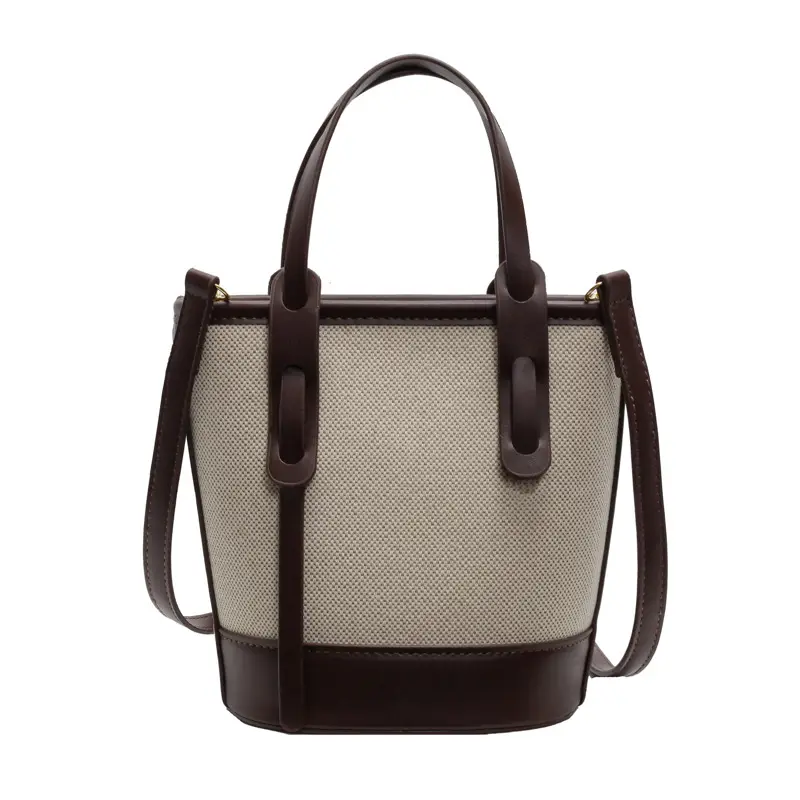 Vintage Canvas Bucket Bag Women's Korean-style 2024 Autumn - Image 8