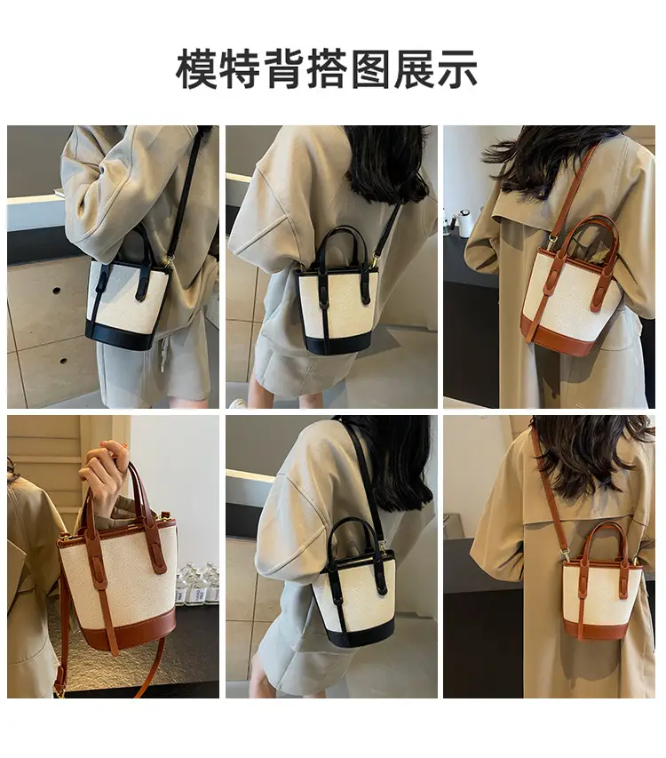 Vintage Canvas Bucket Bag Women's Korean-style 2024 Autumn — feature 10