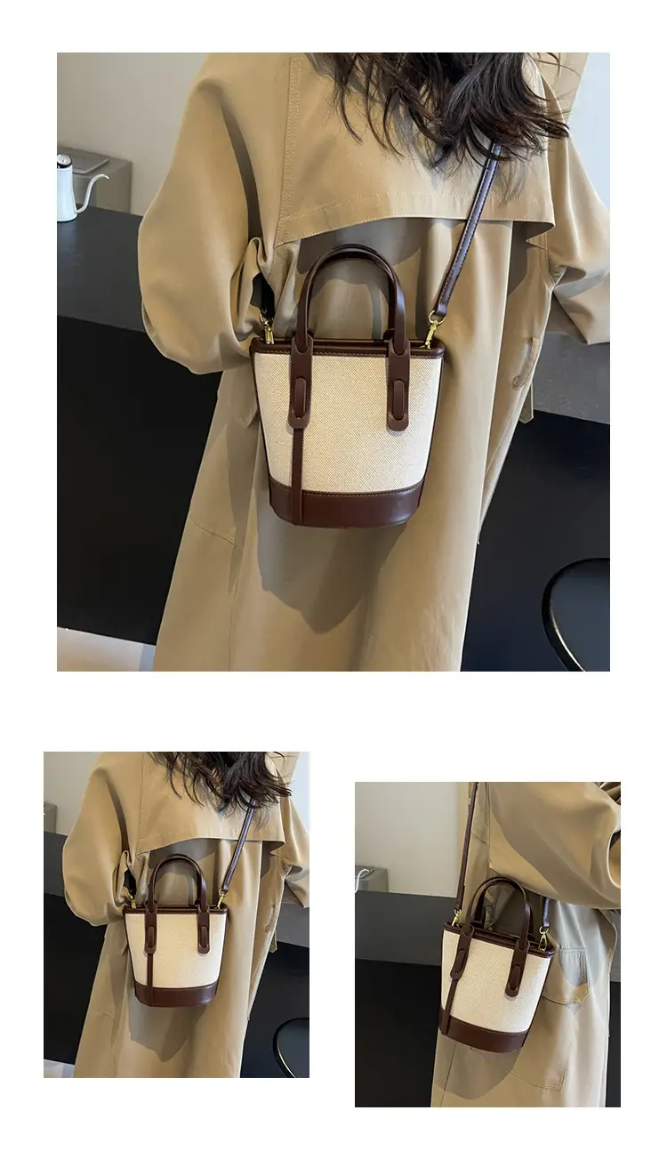 Vintage Canvas Bucket Bag Women's Korean-style 2024 Autumn — feature 12
