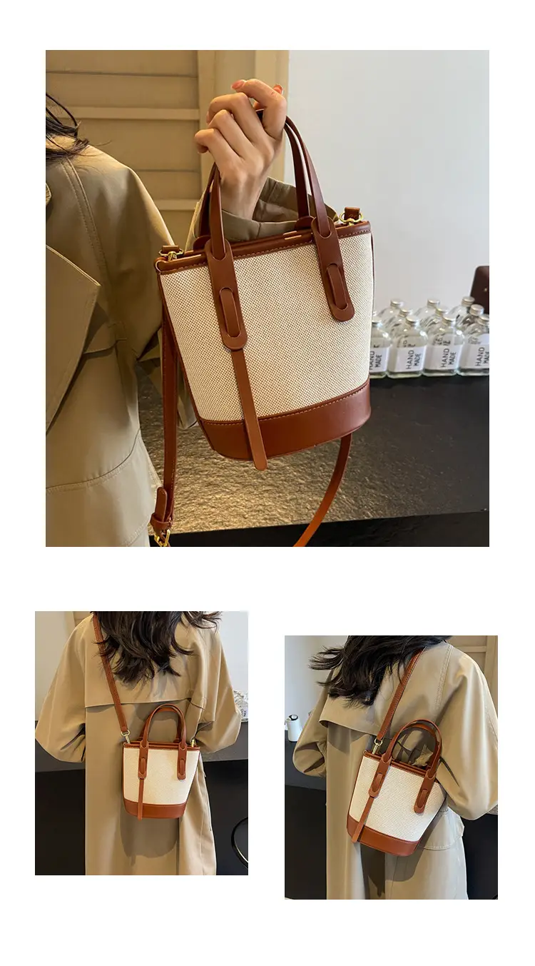 Vintage Canvas Bucket Bag Women's Korean-style 2024 Autumn — feature 13
