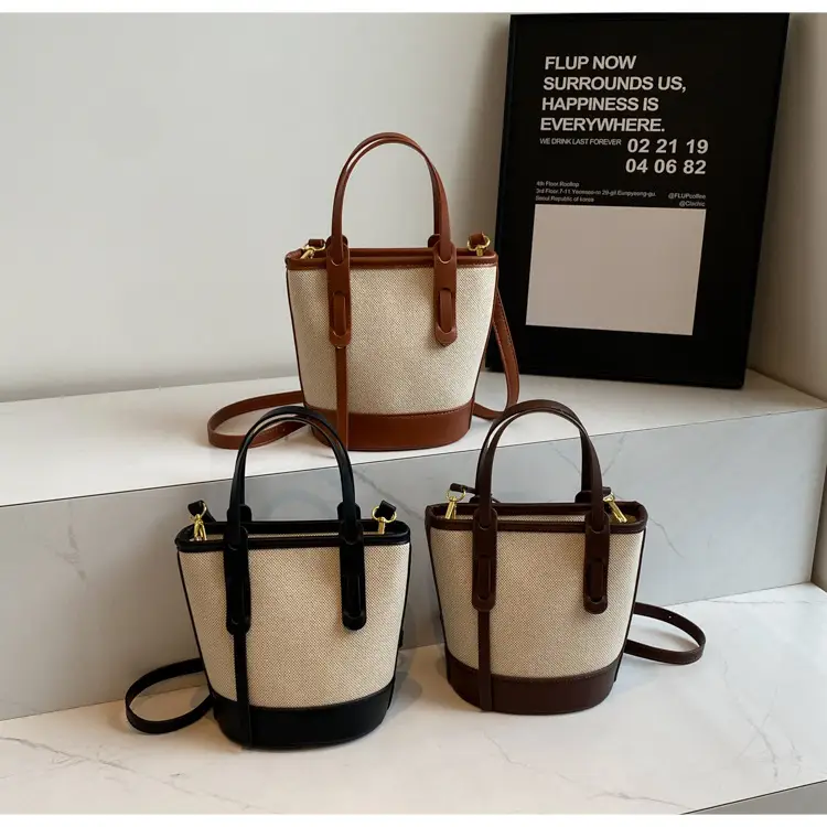 Vintage Canvas Bucket Bag Women's Korean-style 2024 Autumn — feature 14