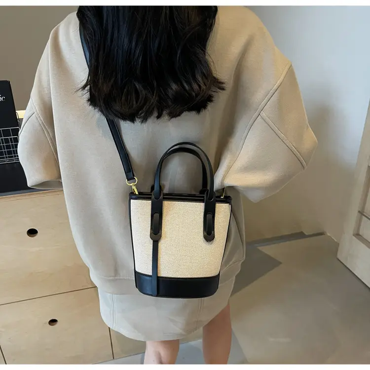 Vintage Canvas Bucket Bag Women's Korean-style 2024 Autumn — feature 16