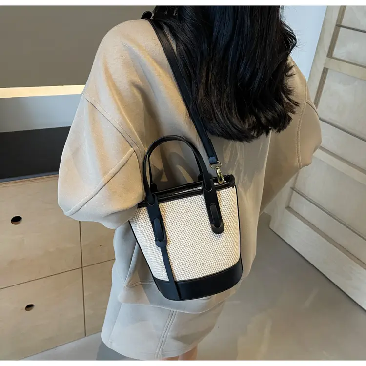 Vintage Canvas Bucket Bag Women's Korean-style 2024 Autumn — feature 18