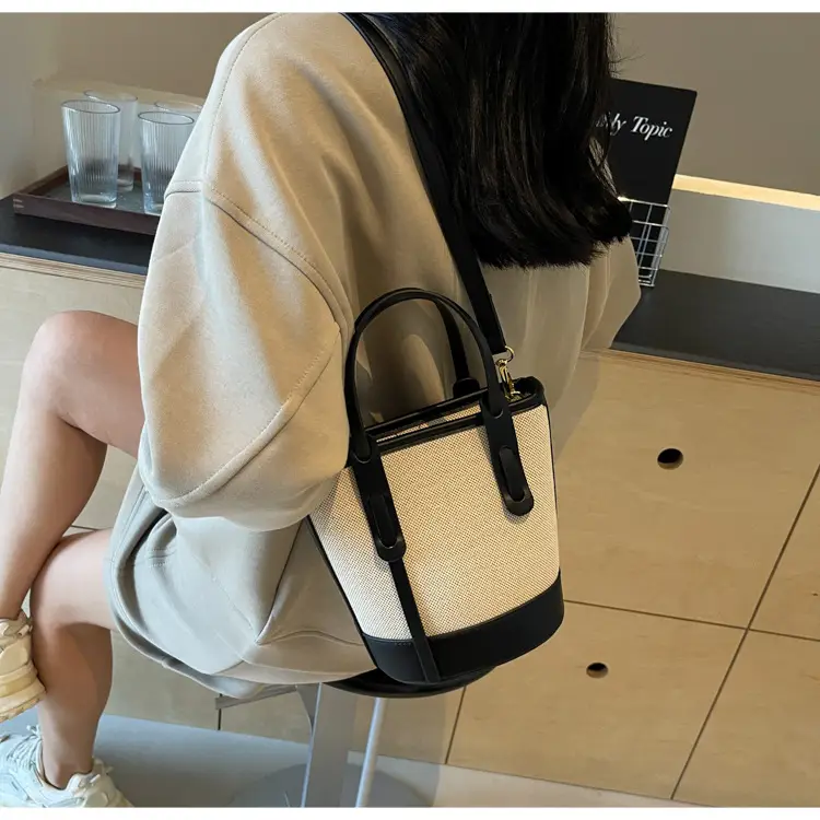 Vintage Canvas Bucket Bag Women's Korean-style 2024 Autumn — feature 19