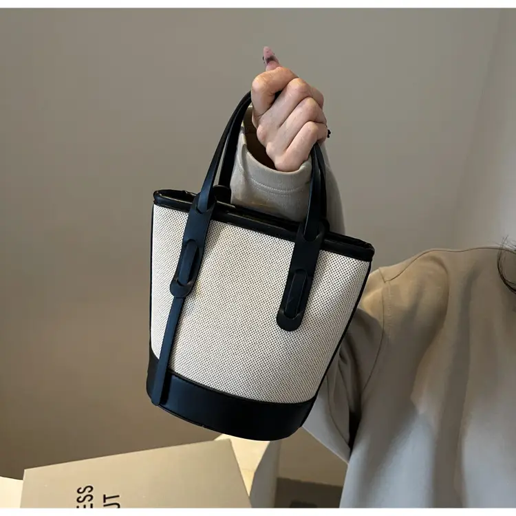 Vintage Canvas Bucket Bag Women's Korean-style 2024 Autumn — feature 21