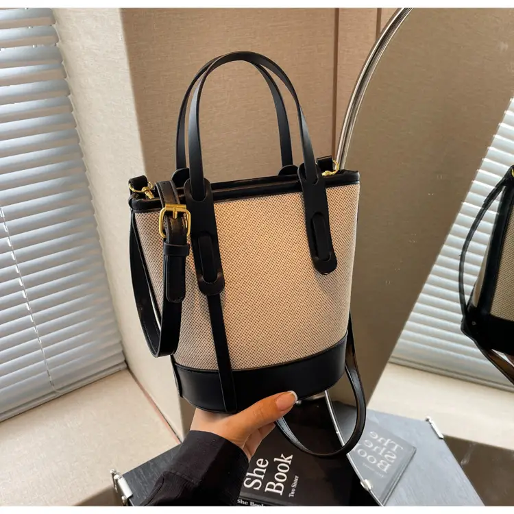 Vintage Canvas Bucket Bag Women's Korean-style 2024 Autumn — feature 23