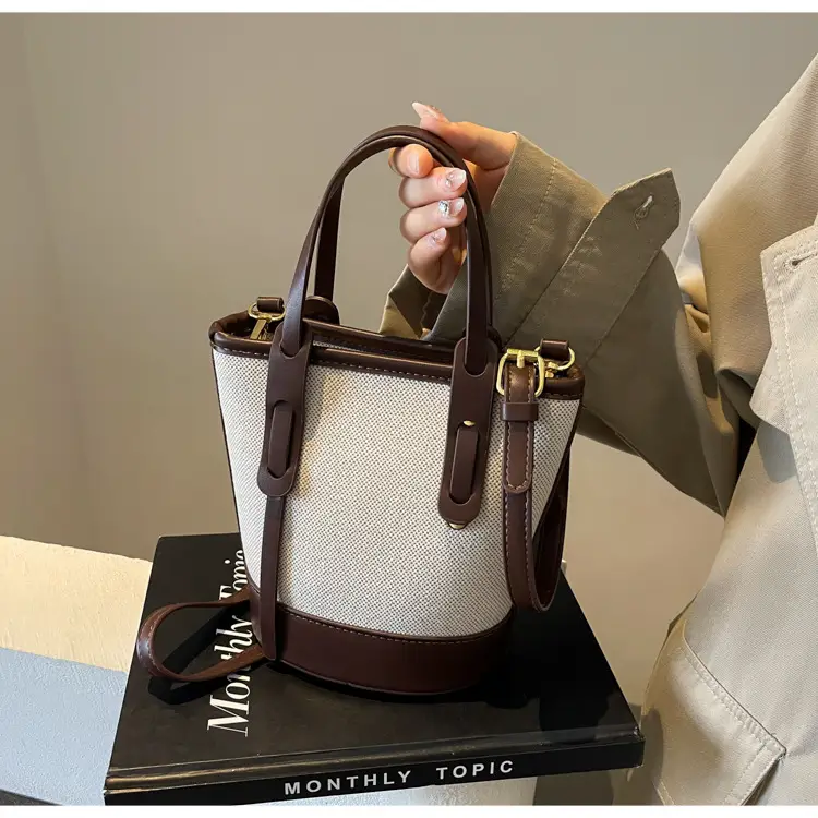 Vintage Canvas Bucket Bag Women's Korean-style 2024 Autumn — feature 25