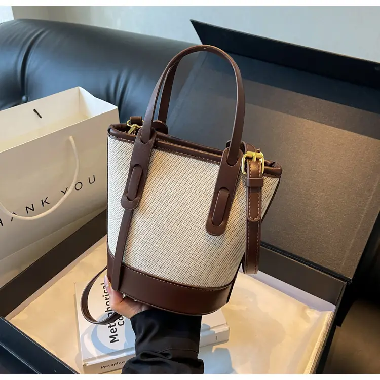 Vintage Canvas Bucket Bag Women's Korean-style 2024 Autumn — feature 26