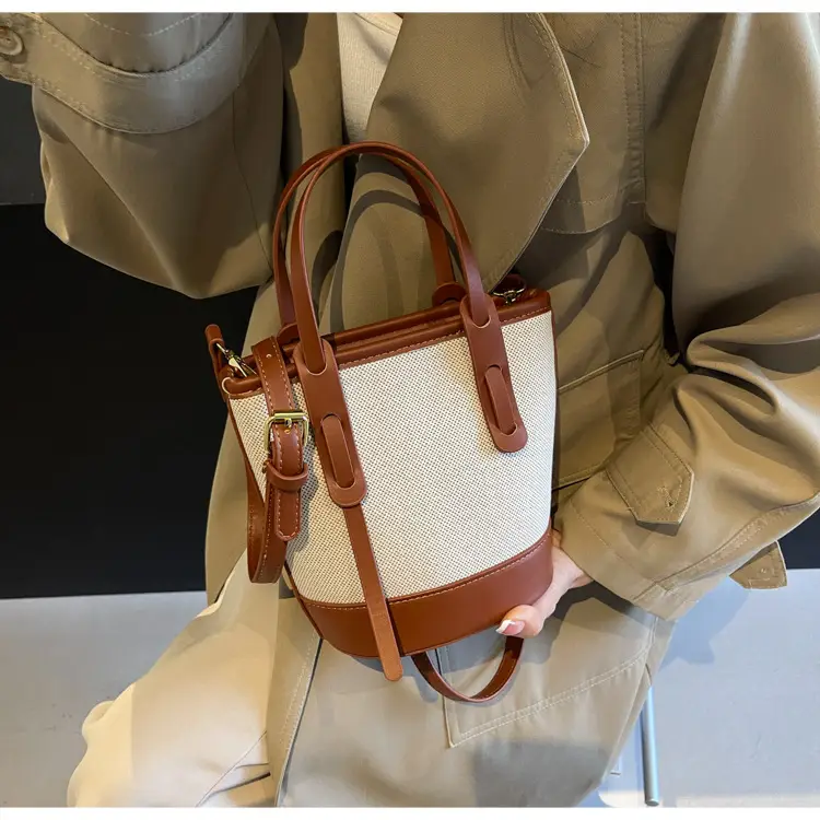 Vintage Canvas Bucket Bag Women's Korean-style 2024 Autumn — feature 27