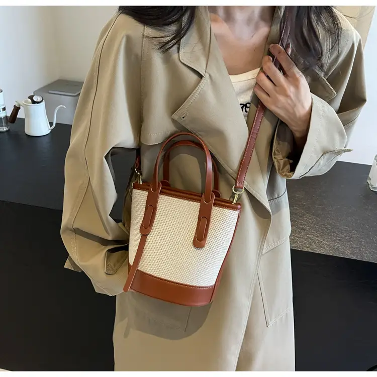 Vintage Canvas Bucket Bag Women's Korean-style 2024 Autumn — feature 28