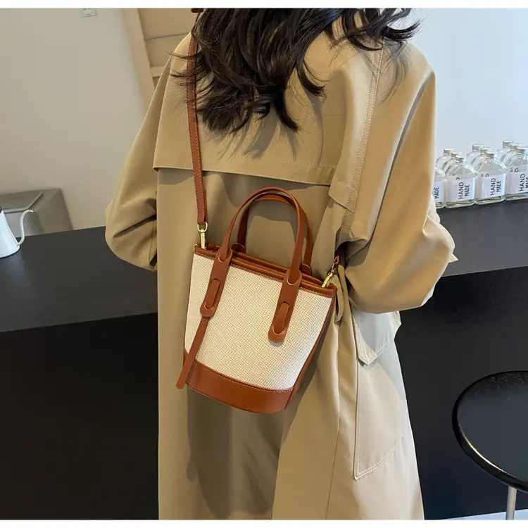 Vintage Canvas Bucket Bag Women's Korean-style 2024 Autumn — feature 29
