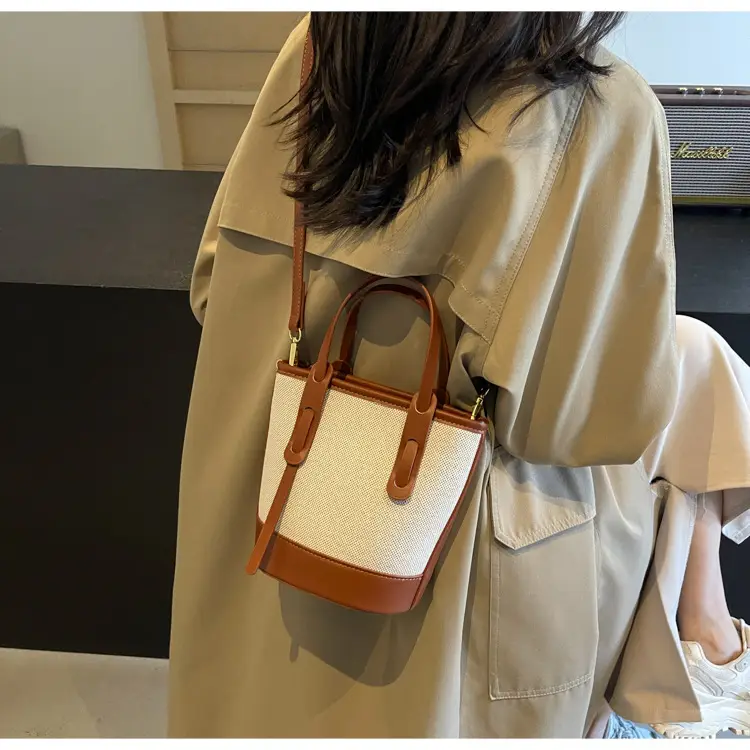 Vintage Canvas Bucket Bag Women's Korean-style 2024 Autumn — feature 30