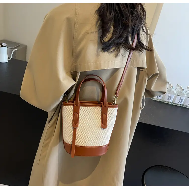 Vintage Canvas Bucket Bag Women's Korean-style 2024 Autumn — feature 31
