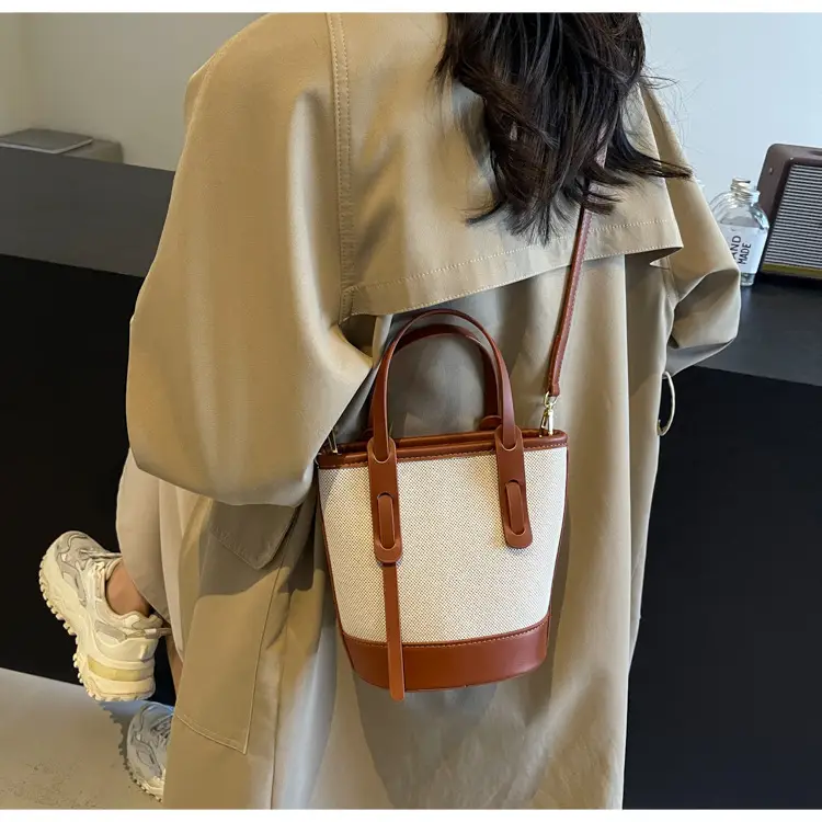 Vintage Canvas Bucket Bag Women's Korean-style 2024 Autumn — feature 32
