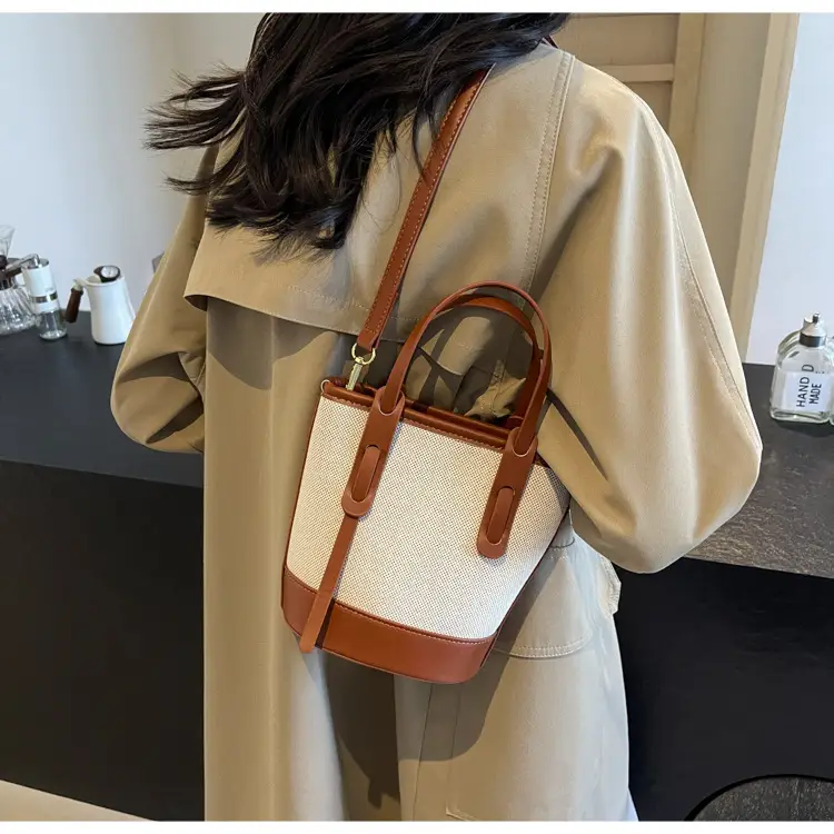 Vintage Canvas Bucket Bag Women's Korean-style 2024 Autumn — feature 33