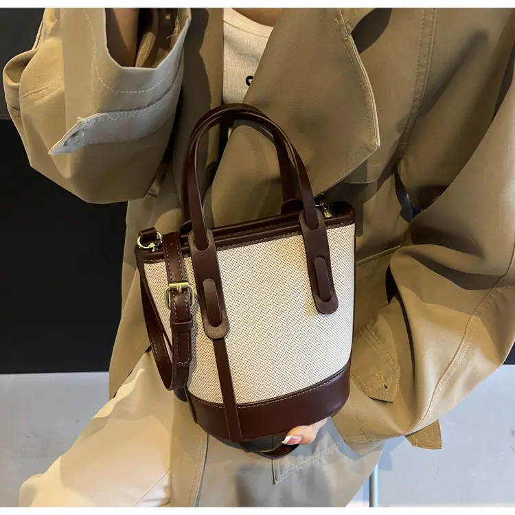 Vintage Canvas Bucket Bag Women's Korean-style 2024 Autumn — feature 35