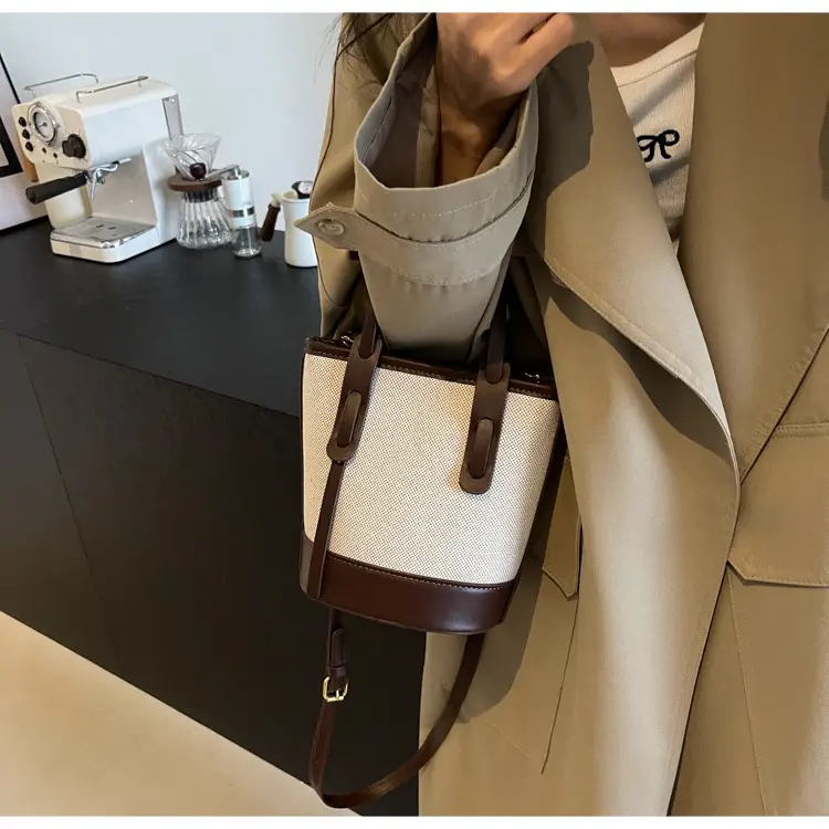Vintage Canvas Bucket Bag Women's Korean-style 2024 Autumn — feature 37