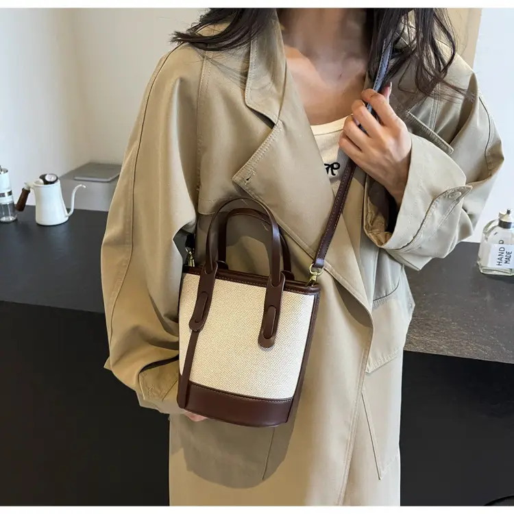 Vintage Canvas Bucket Bag Women's Korean-style 2024 Autumn — feature 38