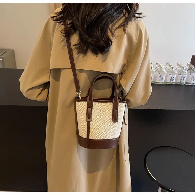 Vintage Canvas Bucket Bag Women's Korean-style 2024 Autumn — feature 39
