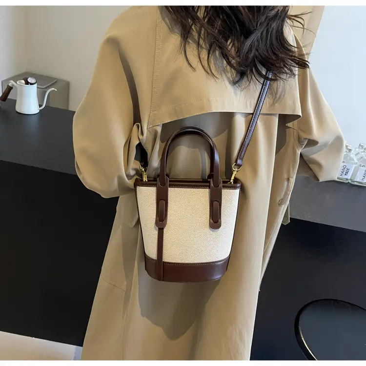 Vintage Canvas Bucket Bag Women's Korean-style 2024 Autumn — feature 40