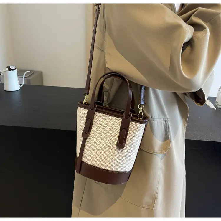 Vintage Canvas Bucket Bag Women's Korean-style 2024 Autumn — feature 41
