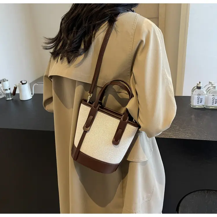 Vintage Canvas Bucket Bag Women's Korean-style 2024 Autumn — feature 42