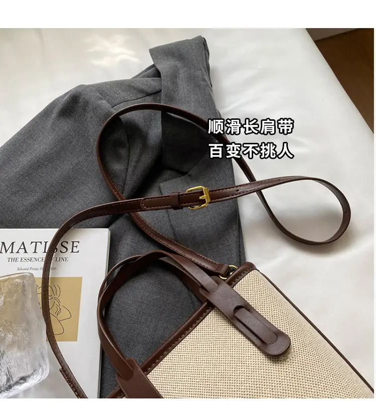 Vintage Canvas Bucket Bag Women's Korean-style 2024 Autumn — feature 5