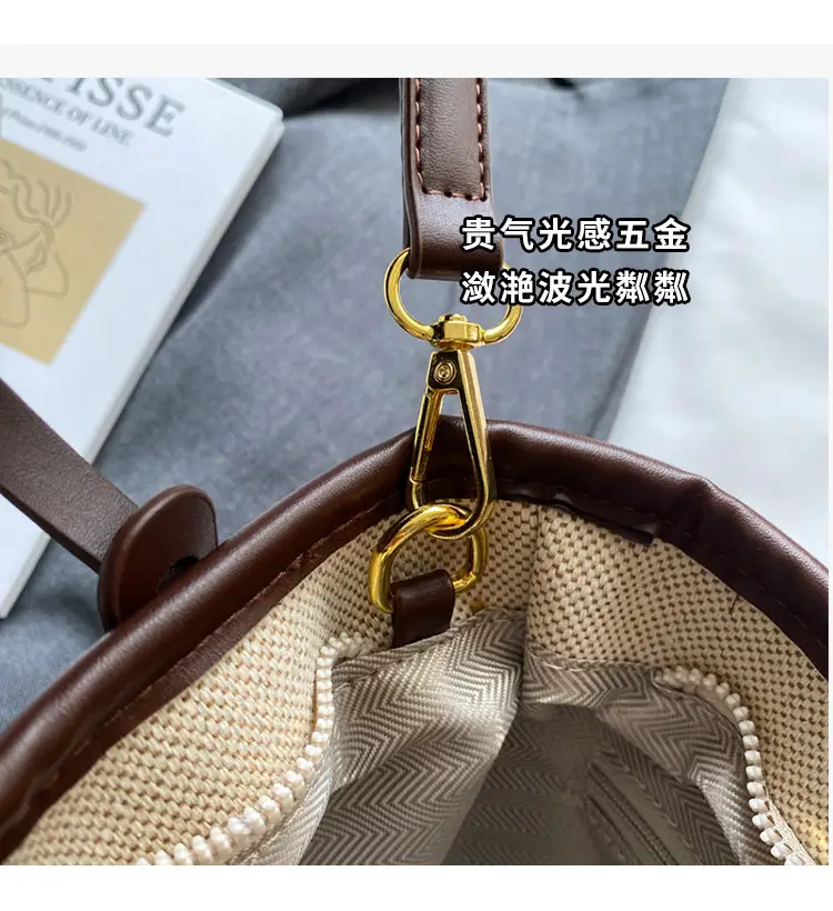 Vintage Canvas Bucket Bag Women's Korean-style 2024 Autumn — feature 6