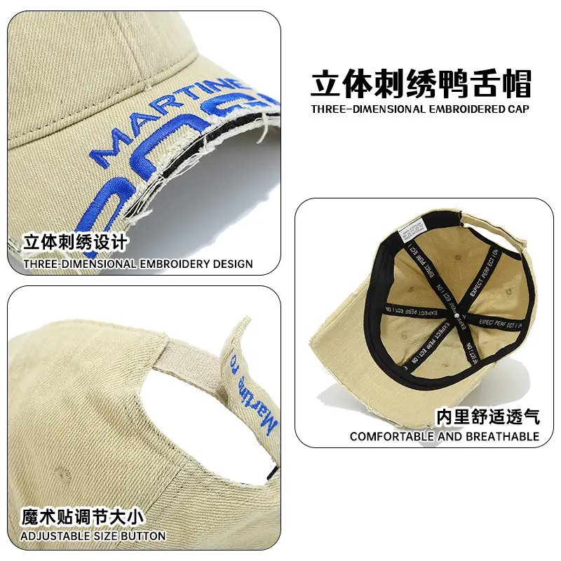 2024 New Short Brim Letter Embroidered Baseball Cap Wang Anyu - Image 5