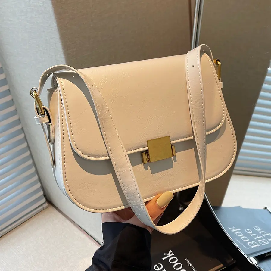 Small Square Tan Leather Shoulder Bag for Women 2024 - Image 5