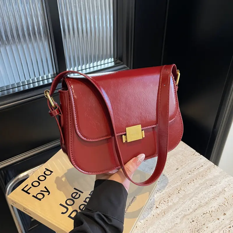 Small Square Tan Leather Shoulder Bag for Women 2024 - Image 7