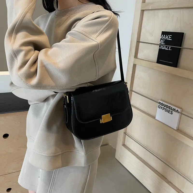 Small Square Tan Leather Shoulder Bag for Women 2024 - Image 8