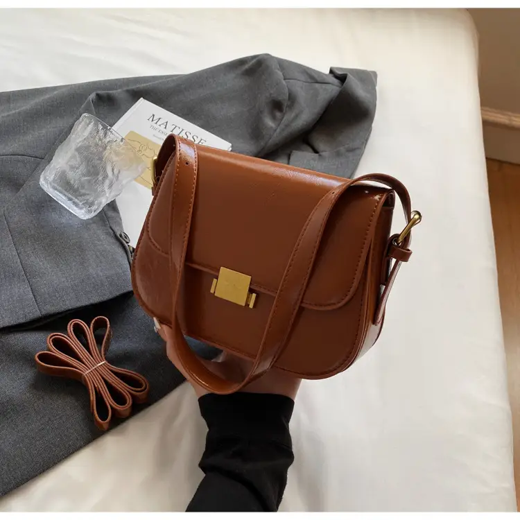 Small Square Tan Leather Shoulder Bag for Women 2024 — feature 18