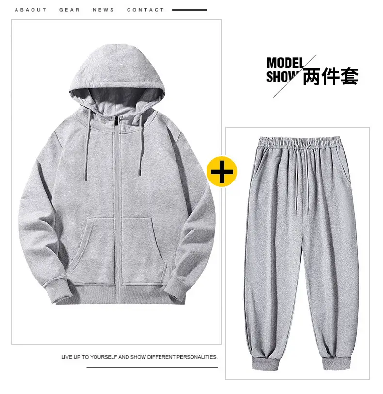 Black Hooded Sweatshirt Set for Men Casual Wear — feature 24